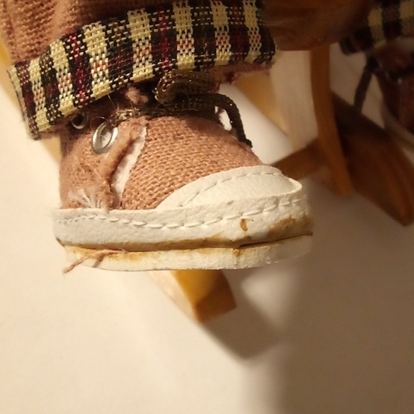 Collectable Memories Porcelain Doll "Jackie" W/Wooden Rocking Horse Vintage - Picture 14 of 14